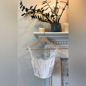 Victoria's Secret Dream Angels XS White Lace Corset Chemise Top